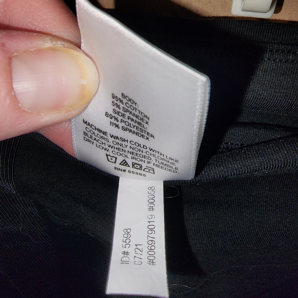 EXPRESS Stretch Casual Dress Black Ribbed Panel Super High Waist Leggings Worn 1 - Picture 6 of 7